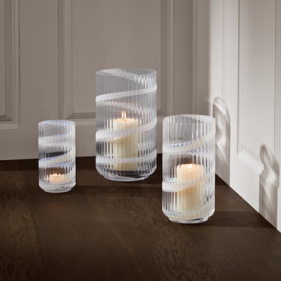 Lyngby Porcelæn Swirl vase hvid H20.5 cm