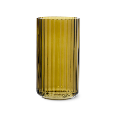 Lyngby Porcelæn vase glas olivengrøn H15,5 cm