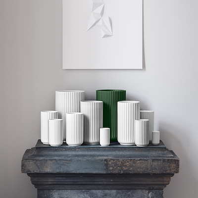 Lyngby porcelæn vase mørk grøn H31 cm 