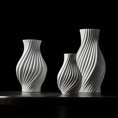 Lyngby Porcelæn Twist vase hvid H25 cm