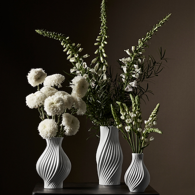 Lyngby Porcelæn Twist vase hvid H25 cm