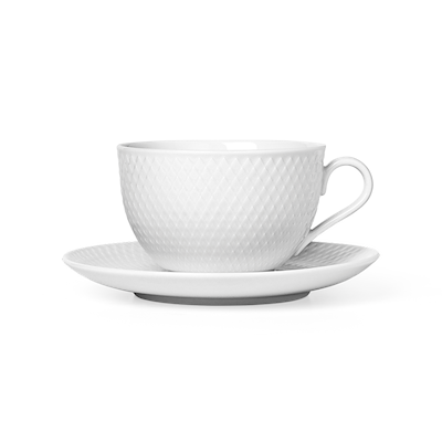 Lyngby Porcelæn Rhombe tekop hvid 39 cl