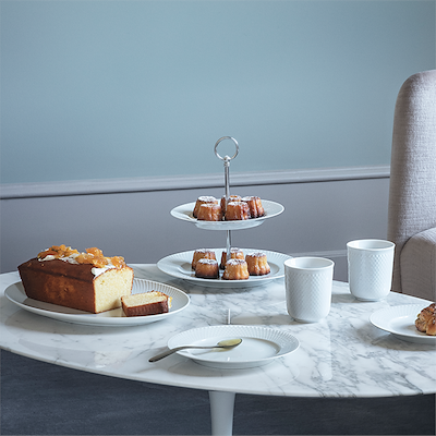 Lyngby Porcelæn Rhombe etagere hvid 27 cm