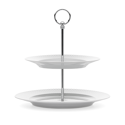 Lyngby Porcelæn Rhombe etagere hvid 27 cm
