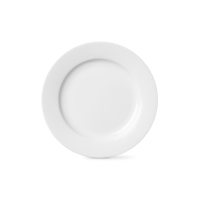 Lyngby Porcelæn Rhombe flad tallerken hvid 23 cm