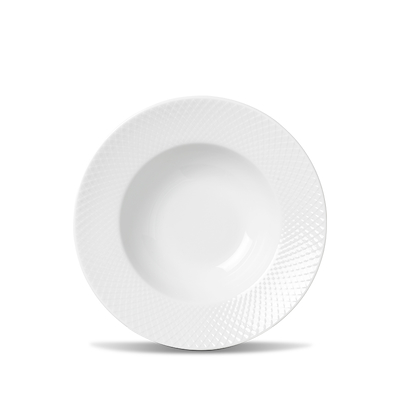 Lyngby Porcelæn Rhombe dyb tallerken hvid 24,5 cm