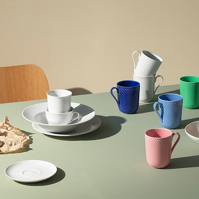 Lyngby Porcelæn Rhombe Krus Hvid 33 cl