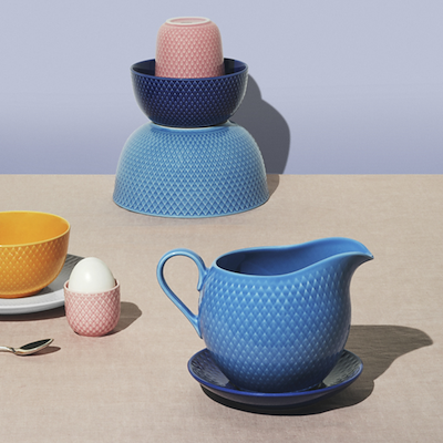 Lyngby Porcelæn Rhombe Color saucekande blå 67 cl