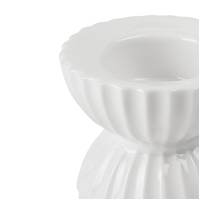 Lyngby Porcelæn Tura fyrfadsstage hvid Ø8 cm