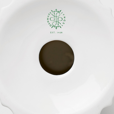 Lyngby Porcelæn Tura kronelysestage hvid H 14 cm.