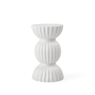 Lyngby Porcelæn Tura kronelysestage hvid H 14 cm.