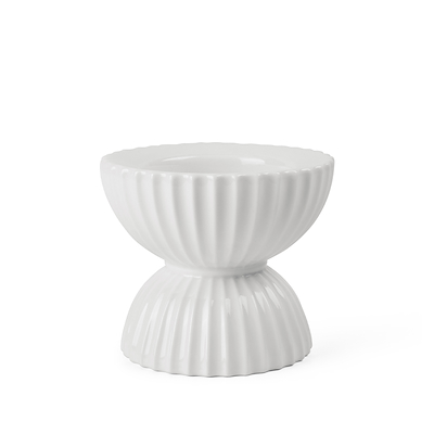 Lyngby Porcelæn Tura lysstage bloklys hvid Ø 15,5 cm