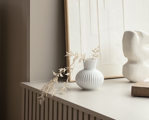 Lyngby Porcelæn Tura vase hvid 14,5 cm