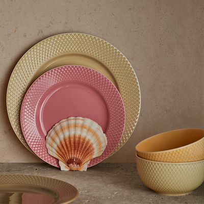 Lyngby Porcelæn Rhombe Earth middagstallerken Ø27 cm marble