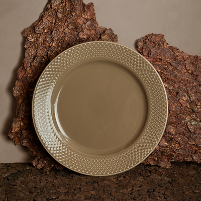 Lyngby Porcelæn Rhombe Earth frokosttallerken 23 cm clay