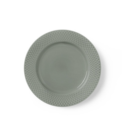 Lyngby Porcelæn Rhombe Earth frokosttallerken 21 cm moss