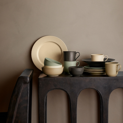 Lyngby Porcelæn Rhombe Earth skål 15,5 cm clay