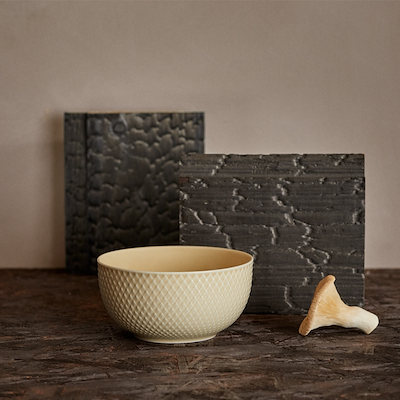 Lyngby Porcelæn Rhombe Earth skål 13 cm marble