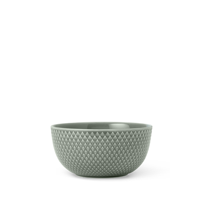 Lyngby Porcelæn Rhombe Earth skål 13 cm moss