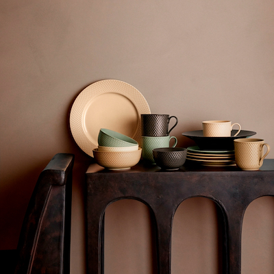 Lyngby Porcelæn Rhombe Earth krus med hank 39 cl moss