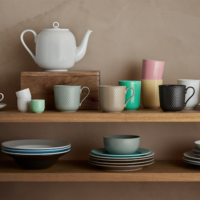 Lyngby Porcelæn Rhombe Earth krus med hank 39 cl slate