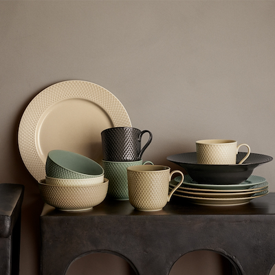 Lyngby Porcelæn Rhombe Earth krus med hank 39 cl slate