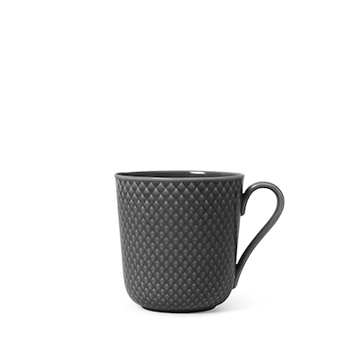 Lyngby Porcelæn Rhombe Earth krus med hank 39 cl slate