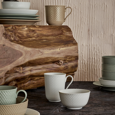 Lyngby Porcelæn Rhombe Earth krus med hank 39 cl clay