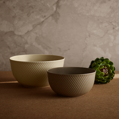 Lyngby Porcelæn Rhombe Earth skål clay Ø17,5 cm