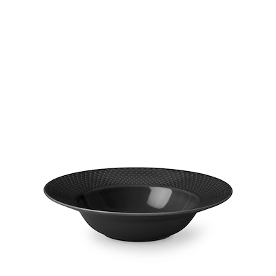 Lyngby Porcelæn Rhombe Earth dyb tallerken slate Ø24,5 cm