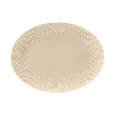Lyngby Porcelæn Rhombe Earth ovalt serveringsfad 35x26,5 cm