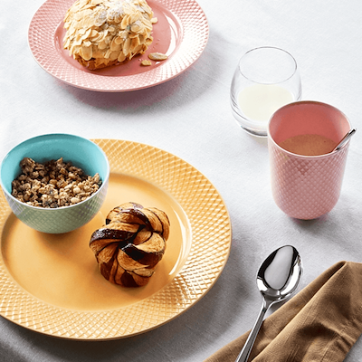 Lyngby Porcelæn Rhombe Color skål aqua 13 cm