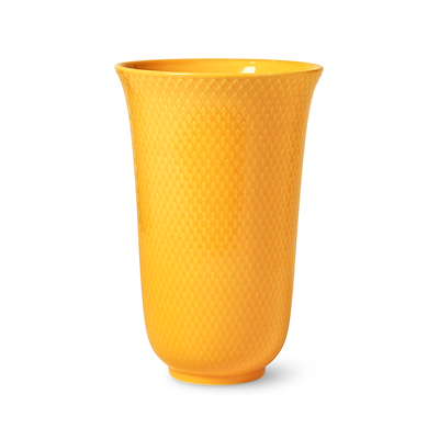 Lyngby Porcelæn Rhombe Color vase gul 20 cm 