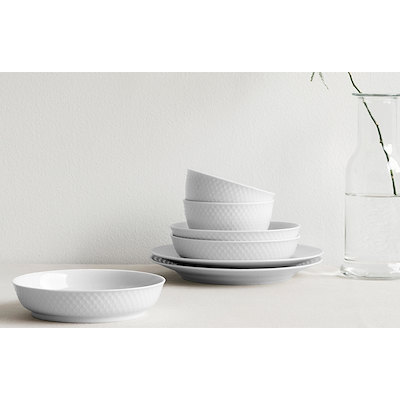 Lyngby Porcelæn Rhombe tallerken hvid 16 cm