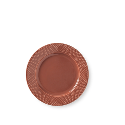 Lyngby Porcelæn Rhombe Color tallerken terracotta 23 cm