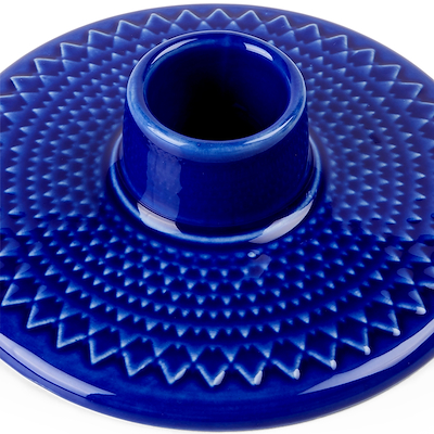 Lyngby Porcelæn Rhombe Color H3 kronelysestage mørk blå