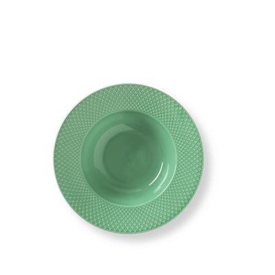 Lyngby Porcelæn Rhombe Color dyb tallerken grøn 24,5 cm