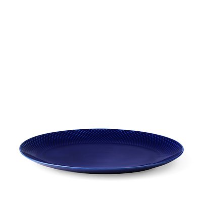 Lyngby Porcelæn Rhombe Color serveringsfad mørkeblå 35 x 26,5 Cm