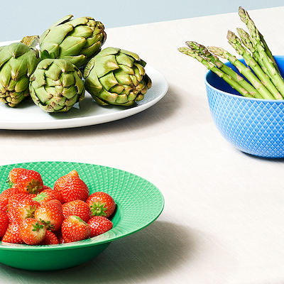 Lyngby Porcelæn Rhombe fad hvid 42 cm