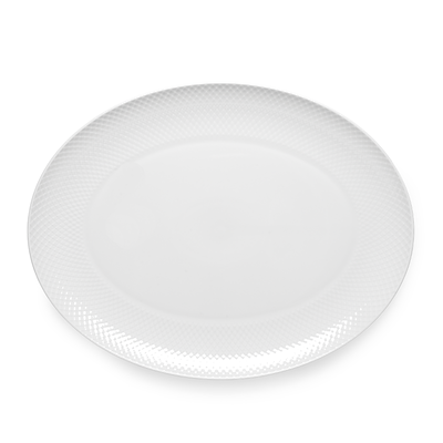 Lyngby Porcelæn Rhombe fad hvid 42 cm