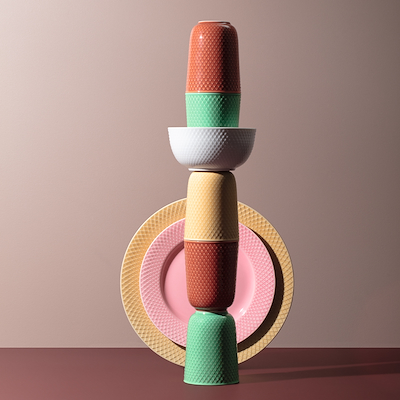 Lyngby Porcelæn Rhombe Color Krus Terracotta 33 cl