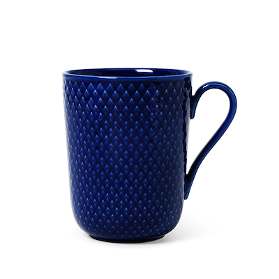 Lyngby Porcelæn Rhombe Color Kop Med Hank Mørkeblå 33 cl