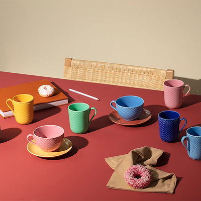 Lyngby Porcelæn Rhombe Color Kop Med Hank Grøn 33 cl