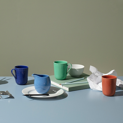 Lyngby Porcelæn Rhombe Color Kop Med Hank Grøn 33 cl