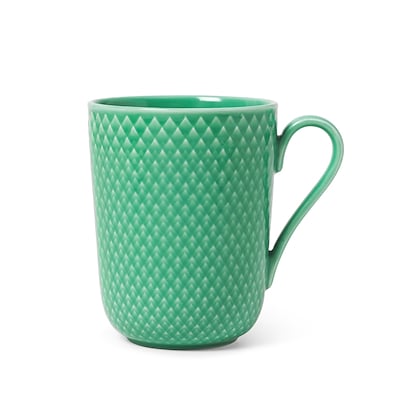 Lyngby Porcelæn Rhombe Color kop med hank grøn 33 cl 