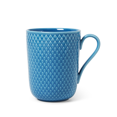 Lyngby Porcelæn Rhombe Color Kop Med Hank Blå 33 cl