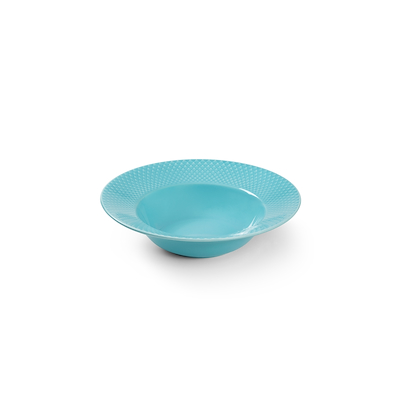 Lyngby Porcelæn Rhombe Color dyb tallerken turkis 24,5 cm