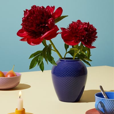 Rhombe Color vase mørk blå H16,5 cm