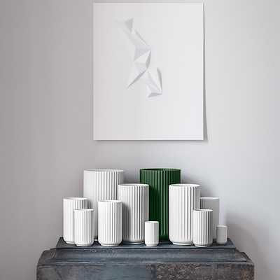 Lyngby Porcelæn vase hvid 15 cm