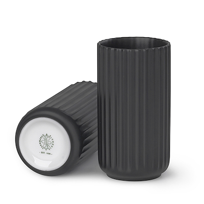 Lyngby Porcelæn Rhombe vase sort 15 cm